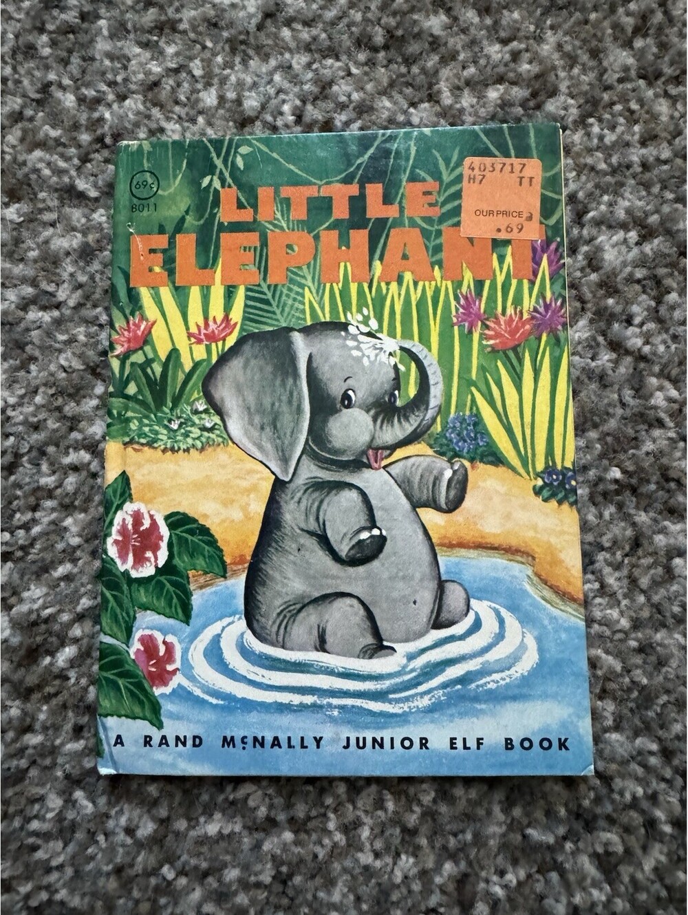 LITTLE ELEPHANT 1959 Rand McNally Junior Elf Book #8007 by Jessica Broderick